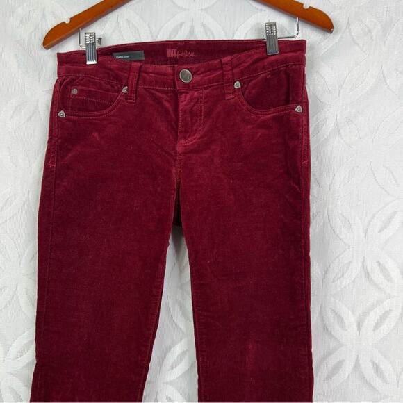 Kut from the Kloth Diana Red Corduroy Relaxed Fit Skinny Pants - Picture 3 of 7